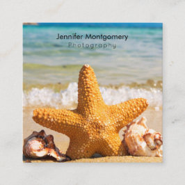 ヒトデとシーシェルのビーチ スクエア名刺