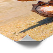 ヒトデとシーシェルのビーチ ポスター (角)