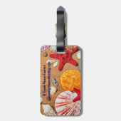 ヒトデとシーシェルのビーチ ラゲッジタグ (裏面縦)