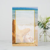 ヒトデとシーシェルのビーチ 便箋 (スタンド正面)