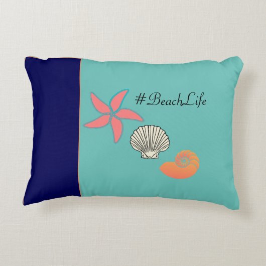 ヒトデとシーセル海ビーチライフ アクセントクッション (裏面)