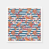 ヒトデとストライプヒトデ スタンダードカクテルナプキン (正面)