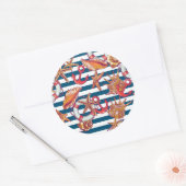 ヒトデとストライプヒトデ ラウンドシール (封筒)