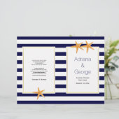 ヒトデとストライプビーチ結婚式折畳みプログラム (スタンド正面)