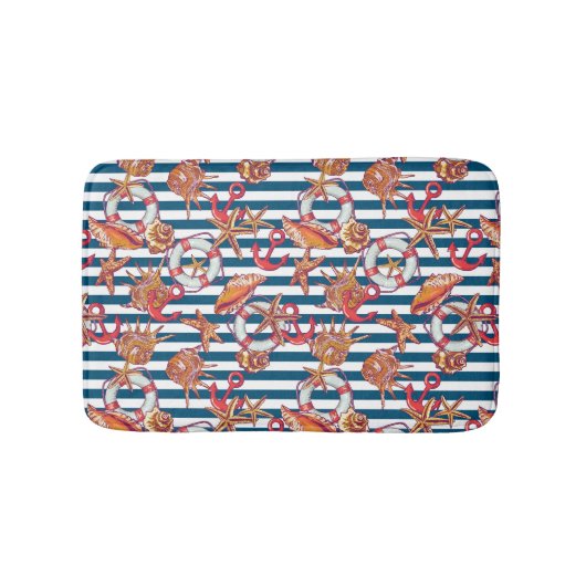 ヒトデとストライプ バスマット (正面)