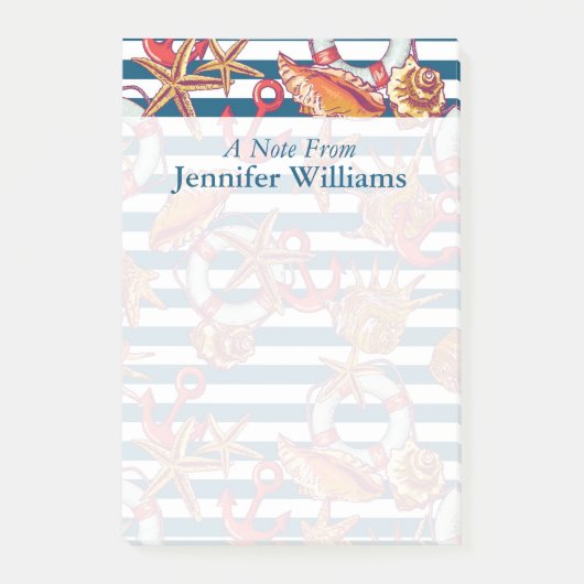 ヒトデとストライプ|名前の追加 ポストイット (正面)