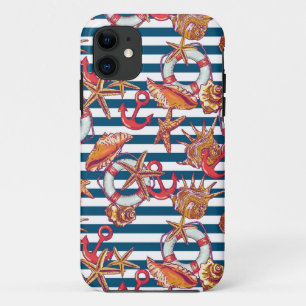 ヒトデとストライプ iPhone 11 ケース