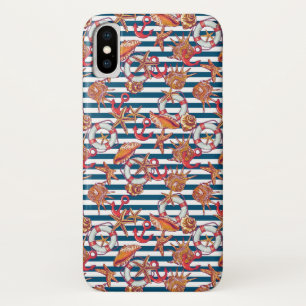 ヒトデとストライプ iPhone X ケース