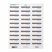 ヒトデとネイビーブルーストライプビーチ結婚式 ラベル (フルシート)