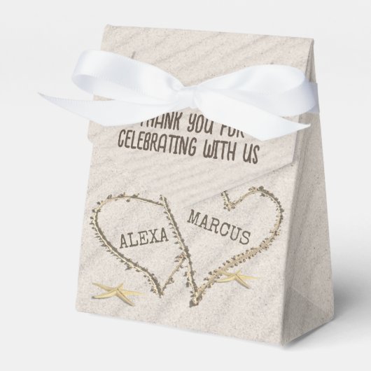 ヒトデとビーチのハート（名前） フェイバーボックス (正面サイド)