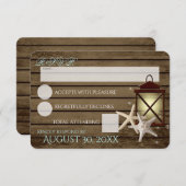 ヒトデとランタンの海木材の反応 出欠カード (正面/裏面)