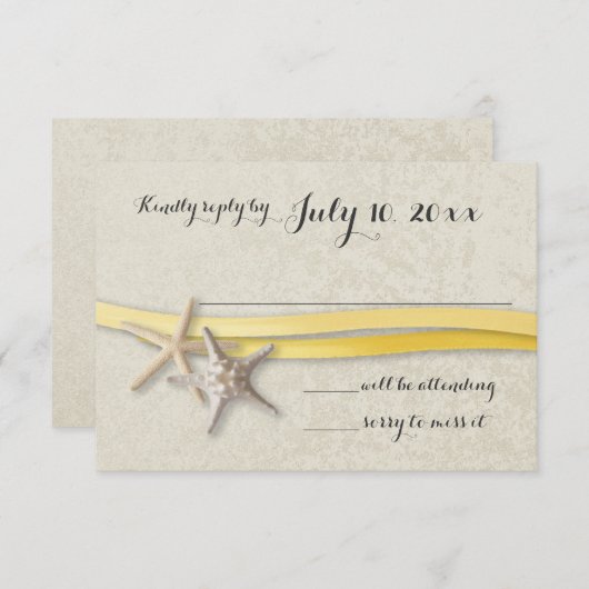 ヒトデとリボンイエロービーチ反応 出欠カード (正面/裏面)