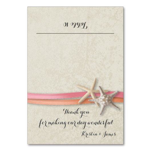 ヒトデとリボンコーラルとピンク座席表 テーブルナンバー (正面)