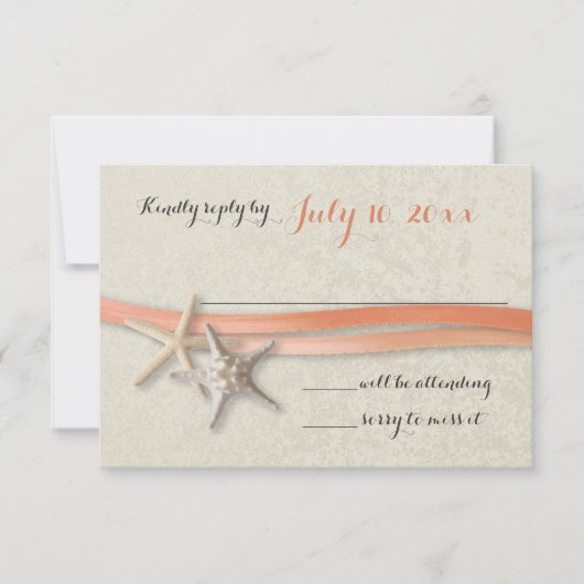 ヒトデとリボンサンゴビーチ反応 出欠カード (正面)