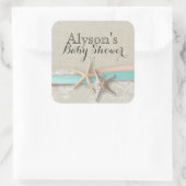 ヒトデとリボンヴィンテージ赤ちゃんシャワー スクエアシール (バッグ)