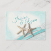 ヒトデとレースのヴィンテージビーチの願い エンクロージャーカード (裏面)