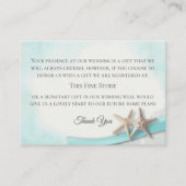 ヒトデとレースのヴィンテージビーチの願い エンクロージャーカード (正面)