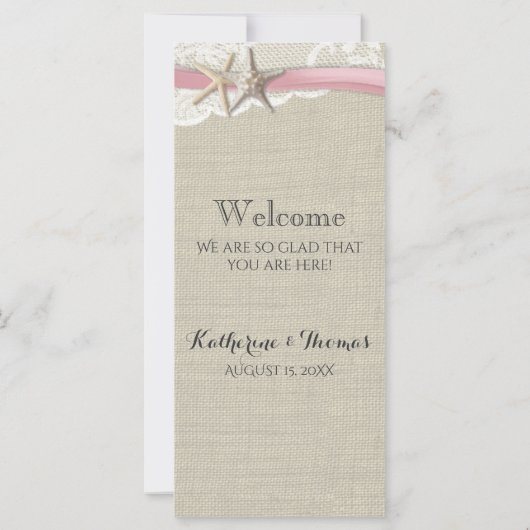 ヒトデとレースの素朴ビーチ結婚式 (裏面)