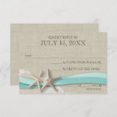 ヒトデとレースの素朴応答カード 出欠カード (正面/裏面)