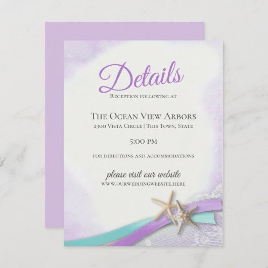 ヒトデとレースパープルの詳細と情報 招待状 (正面/裏面)