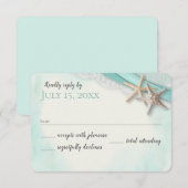 ヒトデとレースヴィンテージビーチ応答カード 出欠カード (正面/裏面)