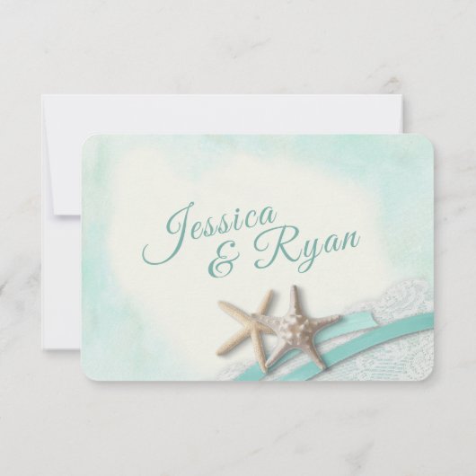 ヒトデとレースヴィンテージビーチ応答カード 出欠カード (裏面)