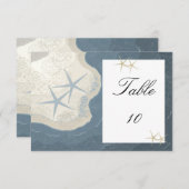 ヒトデと海のテーブル席番号 招待状 (正面/裏面)