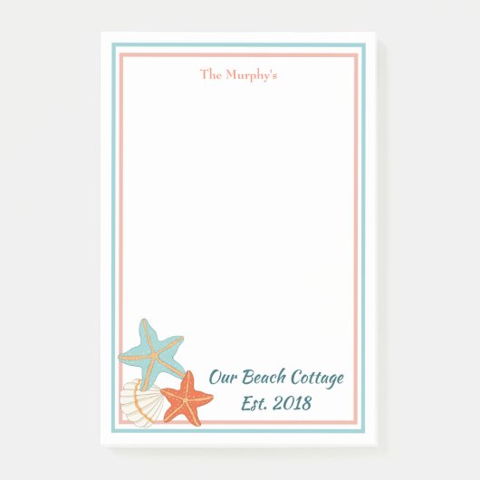 ヒトデと海殻 ポストイット (正面)