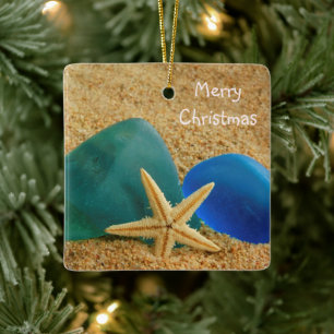 ヒトデと海草のクリスマス セラミックオーナメント