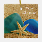 ヒトデと海草のクリスマス セラミックオーナメント (正面)