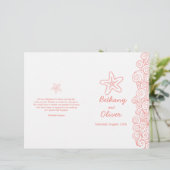 ヒトデと渦巻きサンゴの白い結婚式プログラム (スタンド正面)