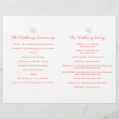 ヒトデと渦巻きサンゴの白い結婚式プログラム (裏面)