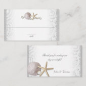 ヒトデと砂ドル真珠とレース プレイスカード (正面/裏面)