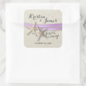 ヒトデと紫のリボン スクエアシール (バッグ)