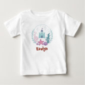 ヒトデと貝殻のキュートな水中城 ベビーTシャツ (正面)