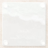 ヒトデと貝殻のトロピカルビーチ ブライダルシャワー ガラスコースター (裏面)