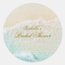 ヒトデと貝殻のトロピカルビーチ ブライダルシャワー ラウンドシール