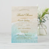 ヒトデと貝殻のトロピカルビーチ ブライダルシャワー 招待状 (スタンド正面)