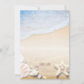 ヒトデと貝類の熱帯夏ビーチ結婚式 招待状 (裏面)