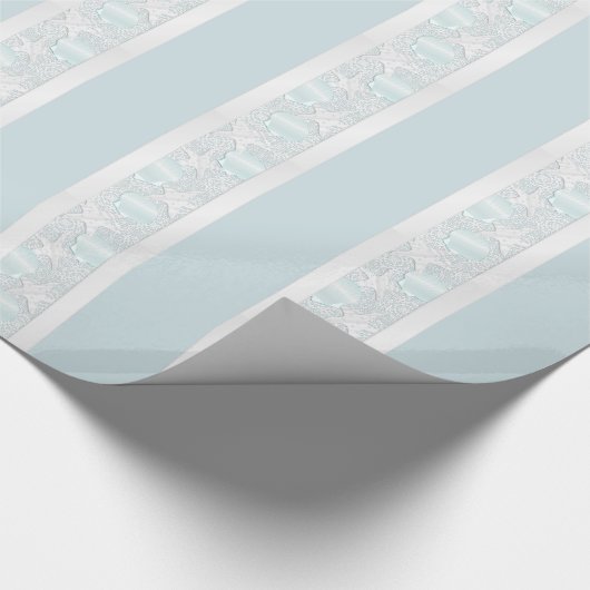 ヒトデと貝類ビーチ結婚式ギフトラップ ラッピングペーパー (コーナー)