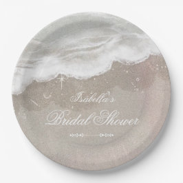 ヒトデと貝類熱帯ビーチブライダルシャワー ペーパープレート