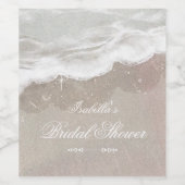 ヒトデと貝類熱帯ビーチブライダルシャワー ワインラベル (シングルラベル)