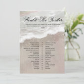 ヒトデと貝類熱帯ビーチブライダルシャワー 招待状 (スタンド正面)