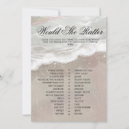 ヒトデと貝類熱帯ビーチブライダルシャワー 招待状