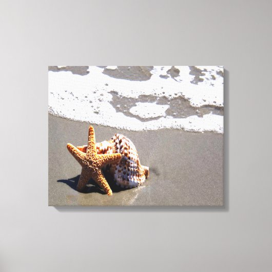 ヒトデと貝 キャンバスプリント (正面)