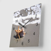 ヒトデと貝 スクエア壁時計 (傾斜)