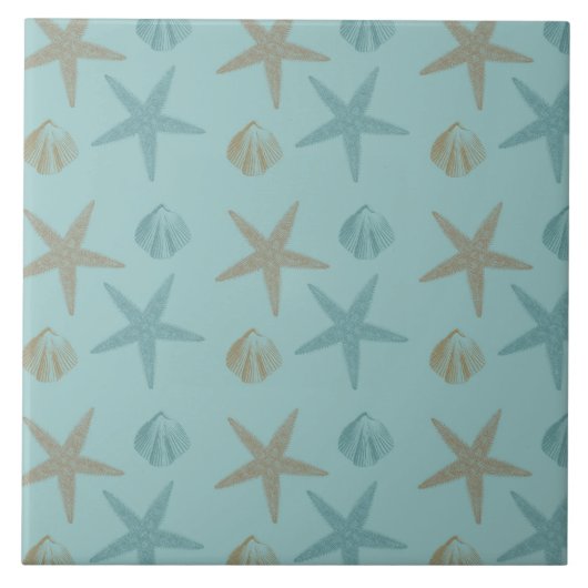 ヒトデと貝 タイル (正面)