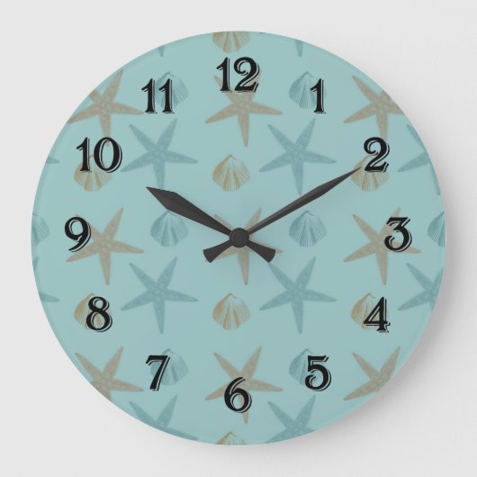 ヒトデと貝 ラージ壁時計 (正面)