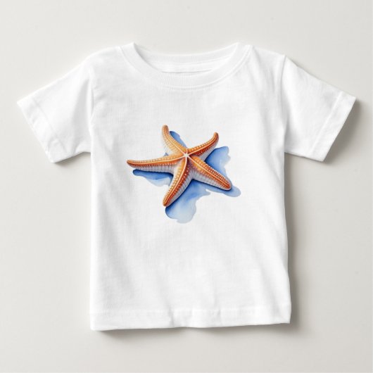 ヒトデと青いシルエット ベビーTシャツ (正面)