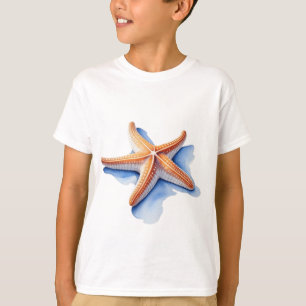 ヒトデと青いシルエット Tシャツ